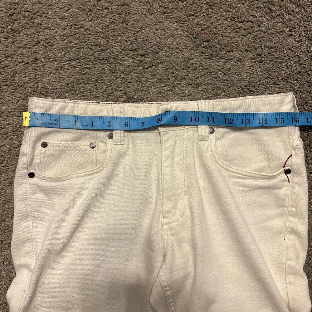 Tommy Bahama Mens Bleached Sand Weft Side Keys Vintage Slim Jeans Cream 30x32